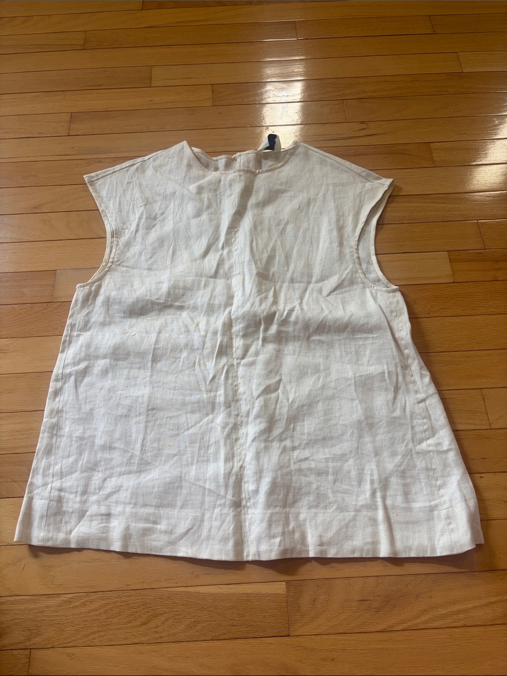 DISSH Relaxed Linen-Blend Sleeveless Top in Cream